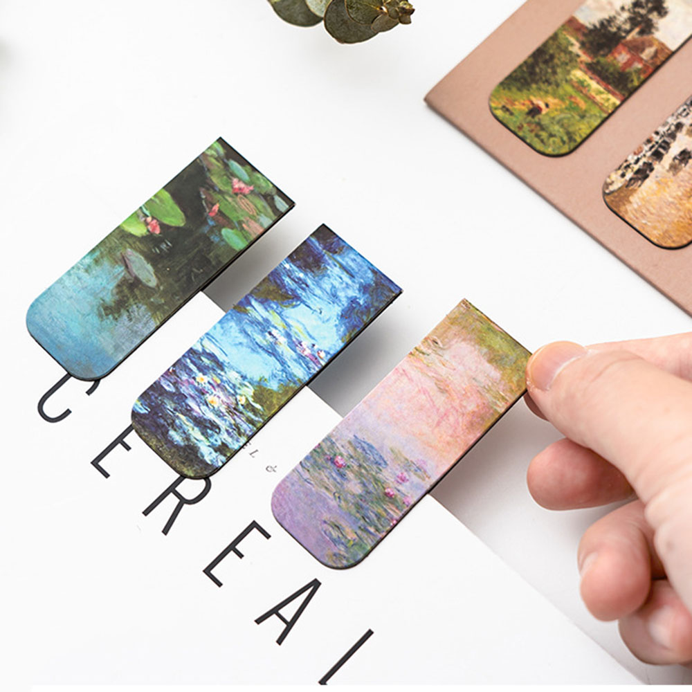 Paperclip Magnetic Set - 4pcs 예술적 자기 책갈피 인상주의 예술