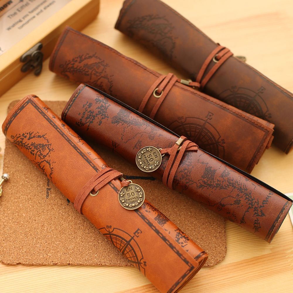 Pen Pouch Roll - 패션 롤 빈티지 레트로 펜 연필