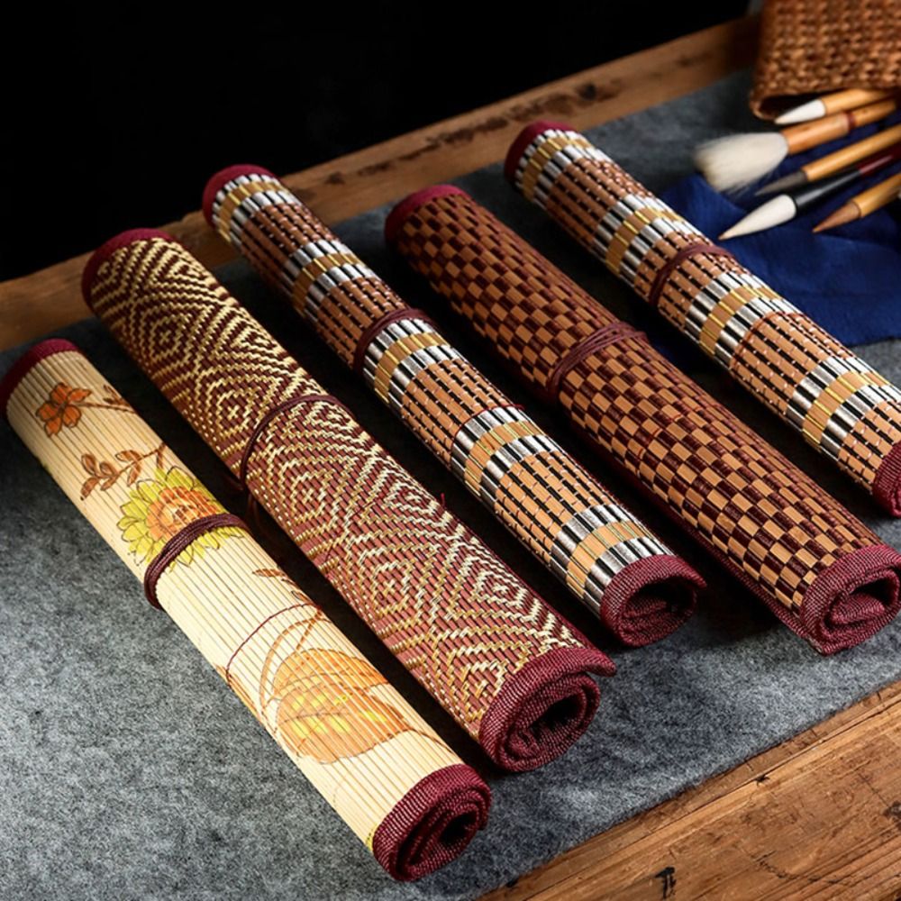 Pen Pouch Roll - 고품질 대나무 그림 붓 홀더 대용량