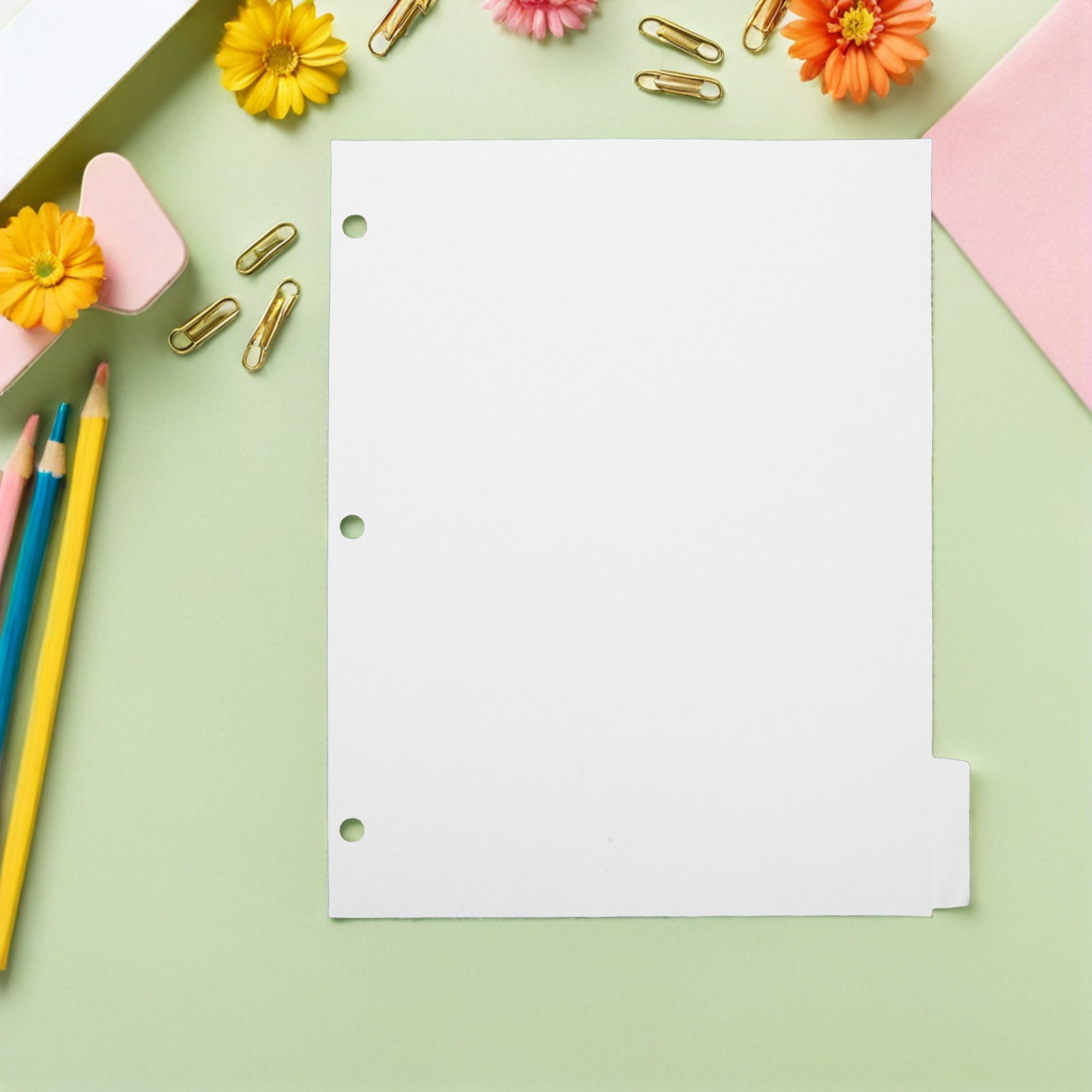 Index Tab Divider - 4세트 빈 페이지 분리지 흰색 11x9