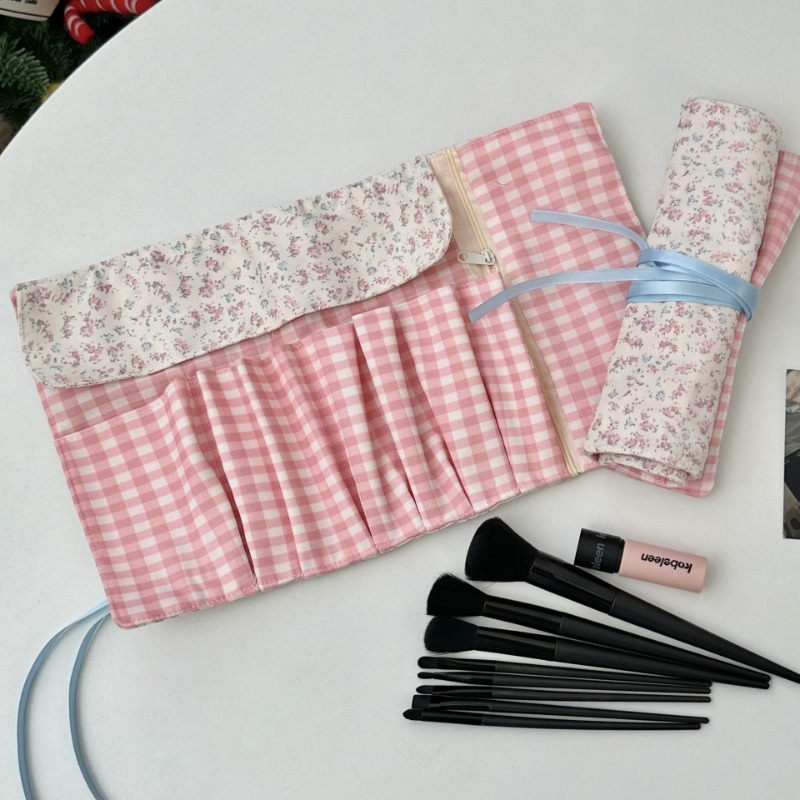 Pen Pouch Roll - 아이들을위한 미적 봄 꽃 롤업 연필