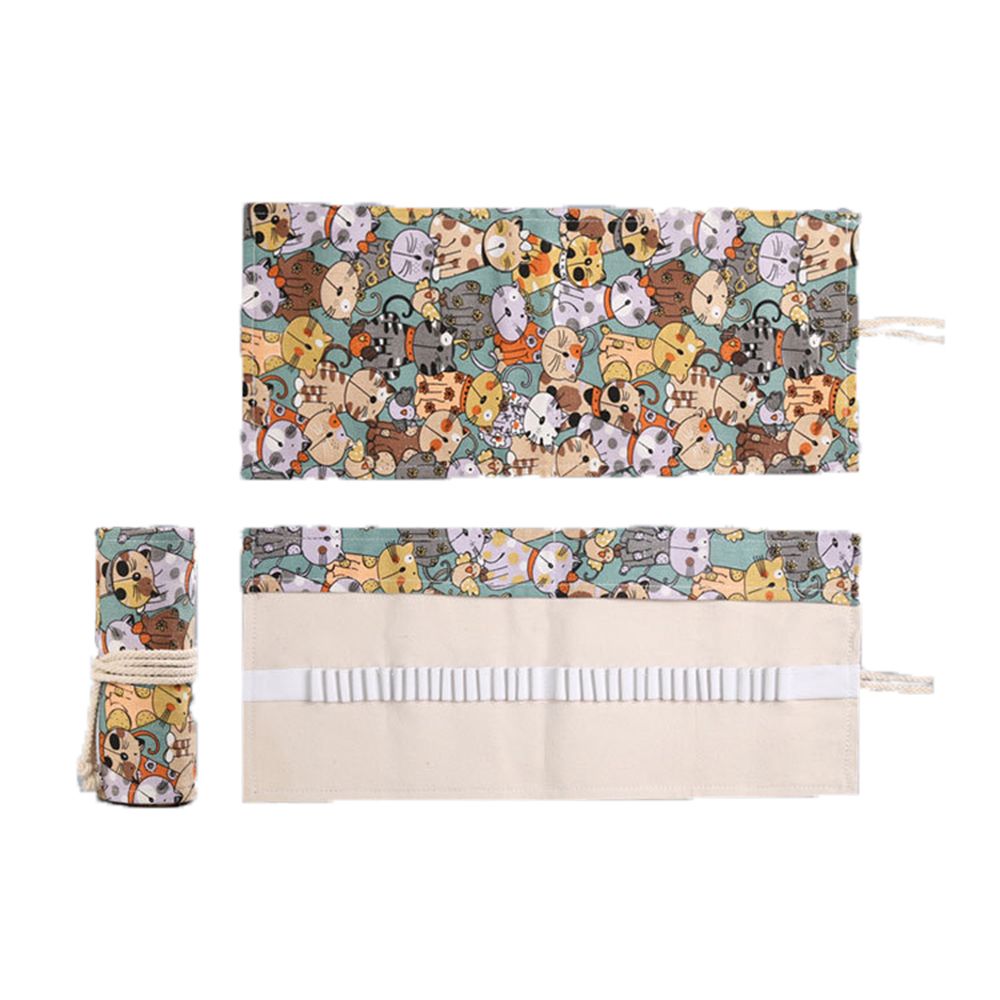 Pen Pouch Roll - 창의적인 소년 소녀 귀여운 고양이 롤