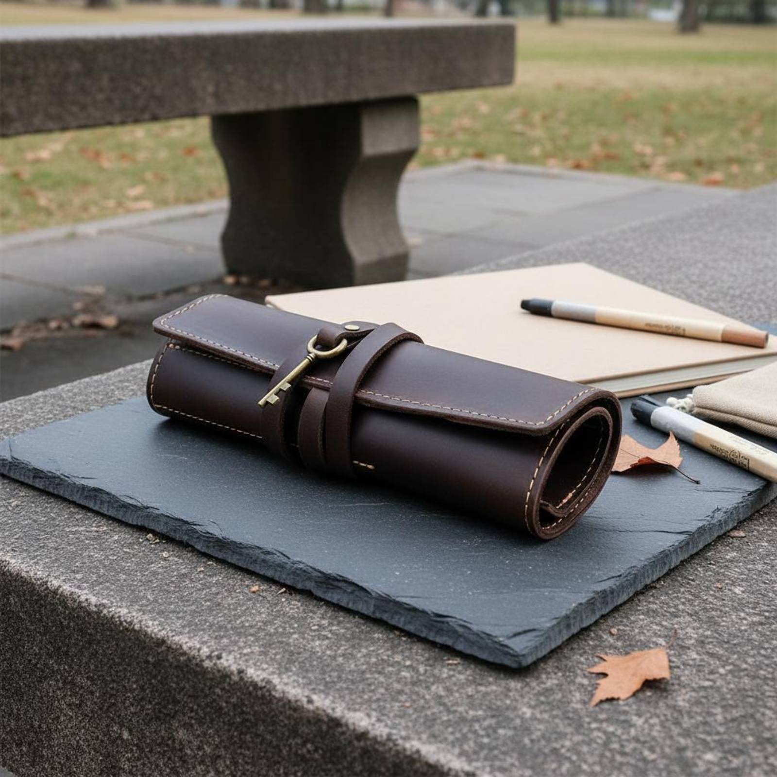 가죽 접이식 필기구 케이스 휴대용 롤업 필기구 파우치  - Pen Pouch Roll 리뷰 및 가격