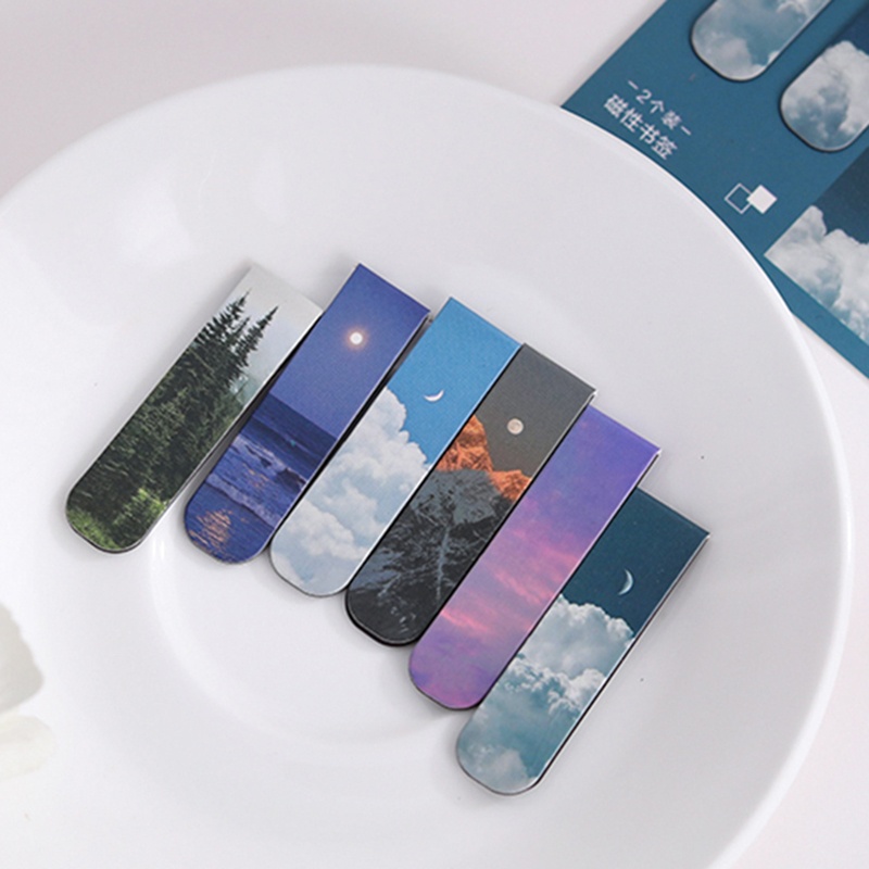2개/세트 자석 북마크 아름다운 자연 책 마커 페이지  - Paperclip Magnetic Set 리뷰 및 가격