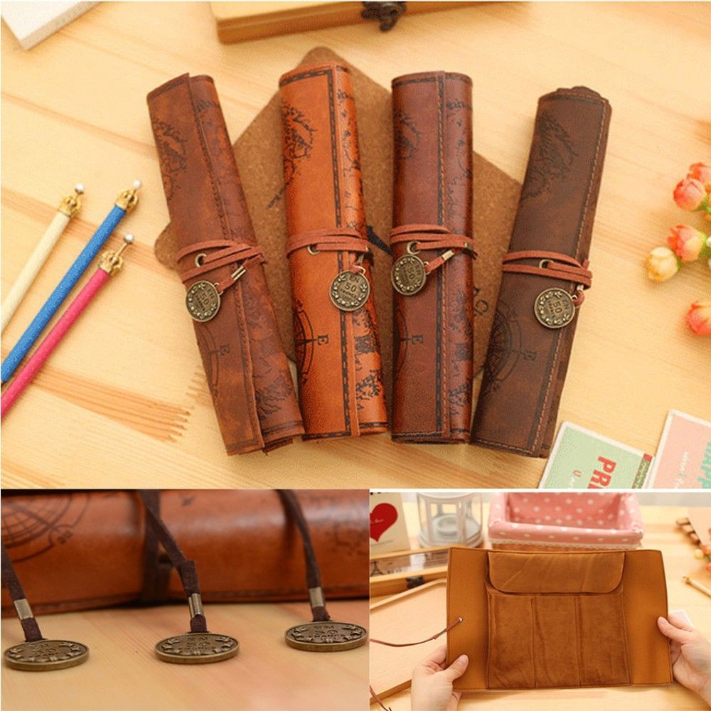 패션 롤 빈티지 레트로 펜 연필 케이스, 학교용 케이스 - Pen Pouch Roll 리뷰 및 가격