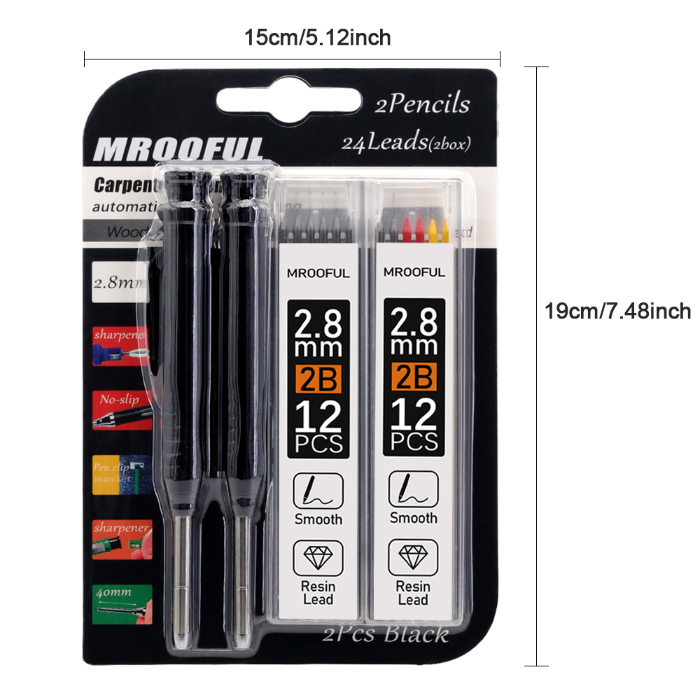 2.8mm 목수용 기계식 연필 카드 세트, 내장형 연필 - Mechanical Pencil Lead 리뷰 및 가격