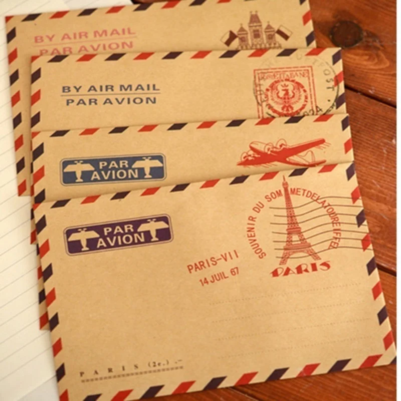 10pcs 9.7*7.5cm 레트로 인기있는 봉투 엽서 - Letter Envelope Kraft 리뷰 및 가격