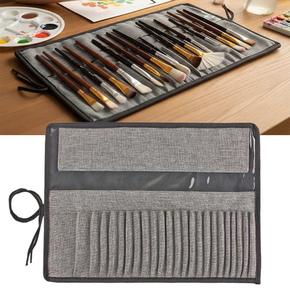 캔버스 페인팅 브러시 보관 파우치 그레이 24홀 롤업  - Pen Pouch Roll 리뷰 및 가격