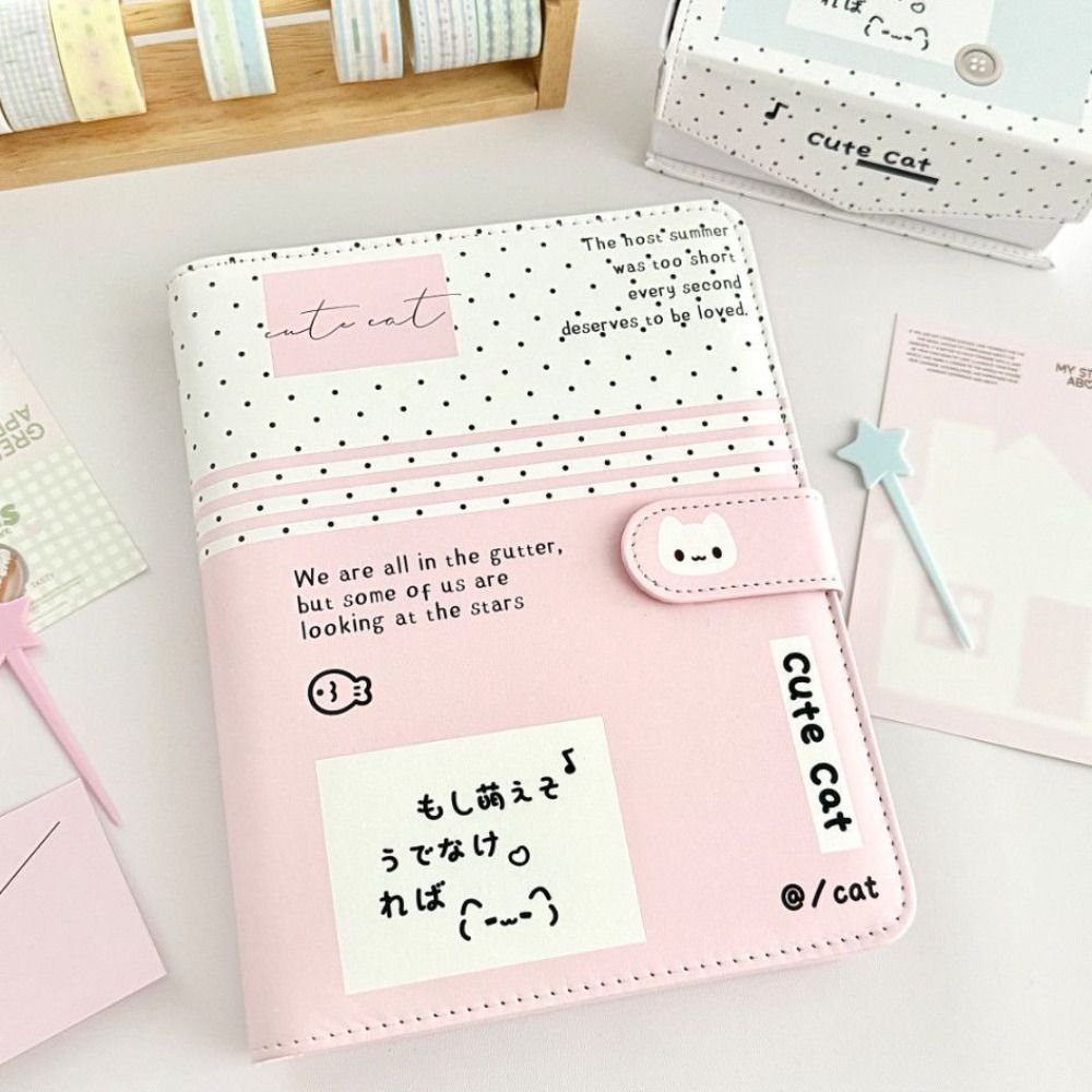 한국어 A5 루즈리프 노트 PU 가죽 물방울 무늬 고양 - Notebook Dotted A5 리뷰 및 가격