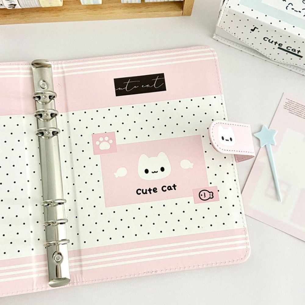 한국어 A5 루즈리프 노트 PU 가죽 물방울 무늬 고양 - Notebook Dotted A5 리뷰 및 가격