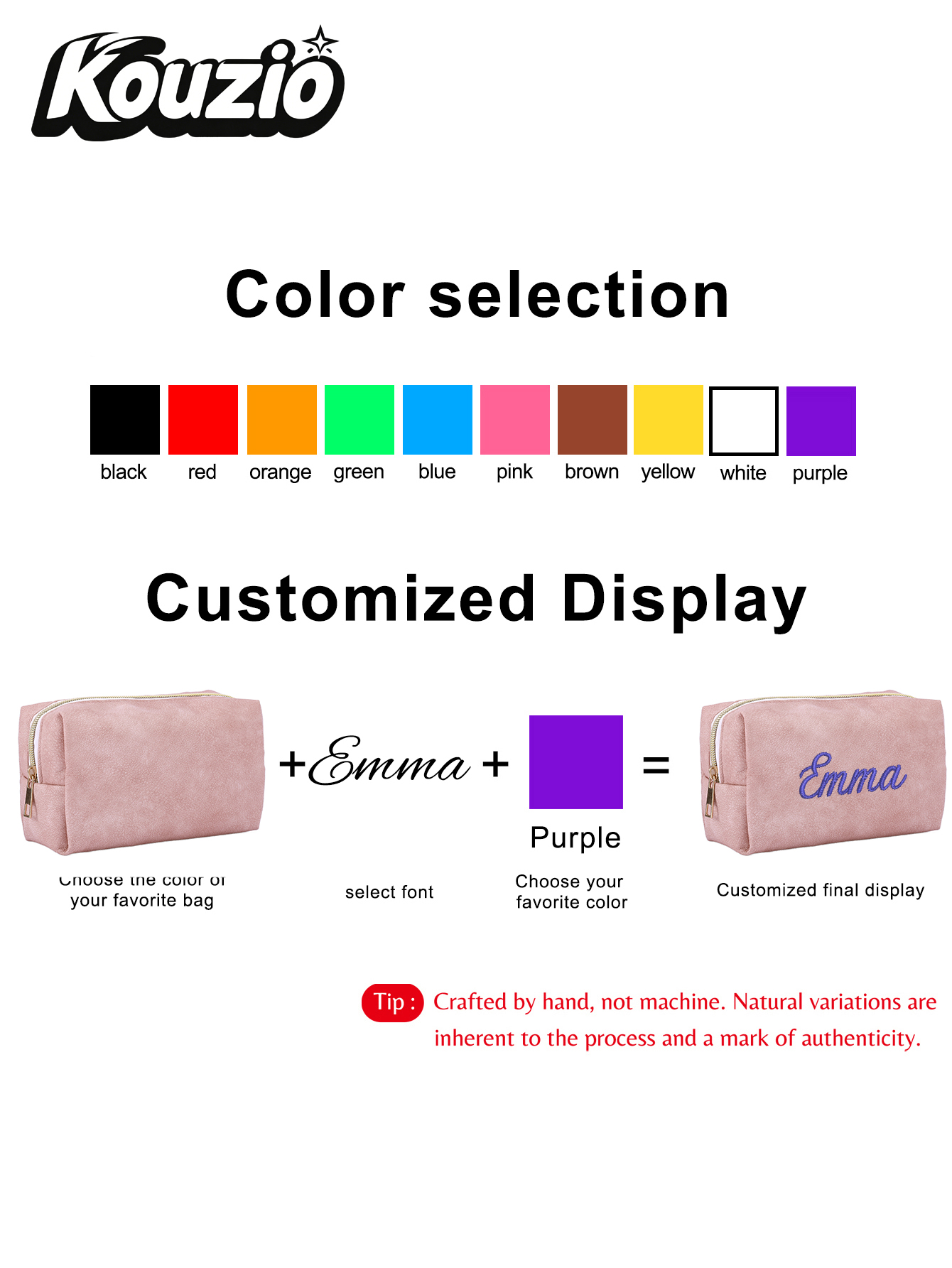 대형 사각형 인조 스웨이드 맞춤형 텍스트 자수 지퍼 케 - Stationery Supply 리뷰 및 가격