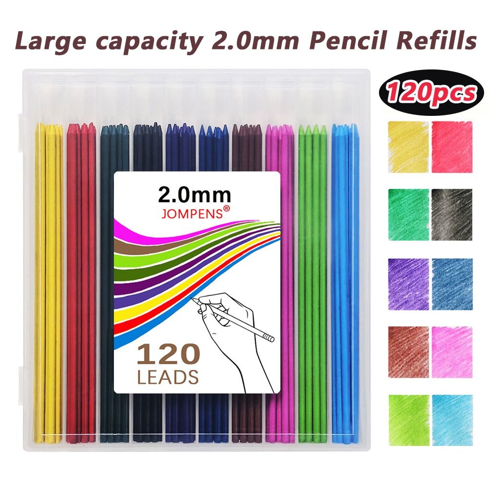 120pcs 2.0mm 리드 연필 리필 10 색 아트  - Mechanical Pencil Lead 리뷰 및 가격