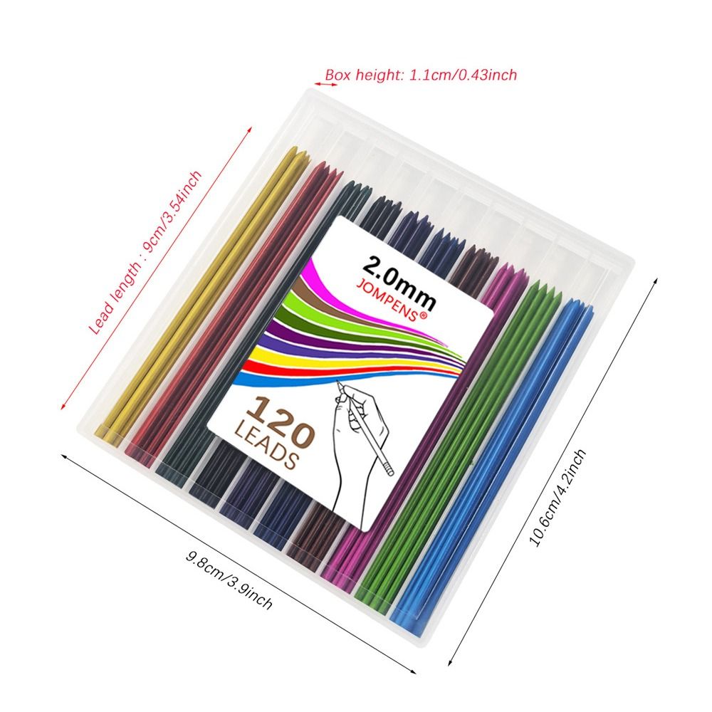 120pcs 2.0mm 리드 연필 리필 10 색 아트  - Mechanical Pencil Lead 리뷰 및 가격