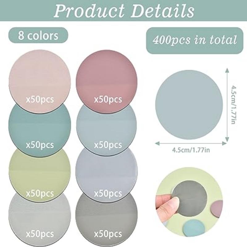 400pcs Morandi 스티커 메모, 투명 방수 원 - Index Tab Divider 리뷰 및 가격