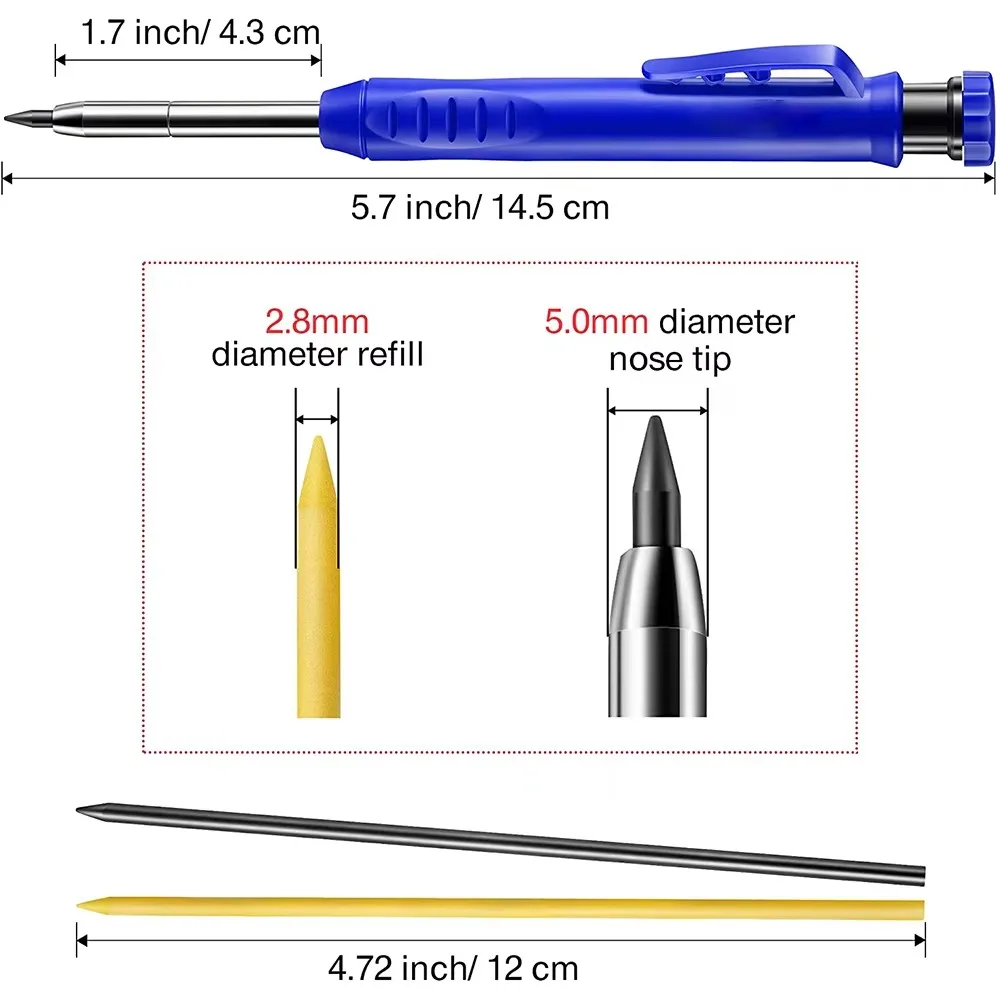 단단한 목수 연필 세트 목공 도구 기계 3 색 리필 건 - Mechanical Pencil Lead 리뷰 및 가격