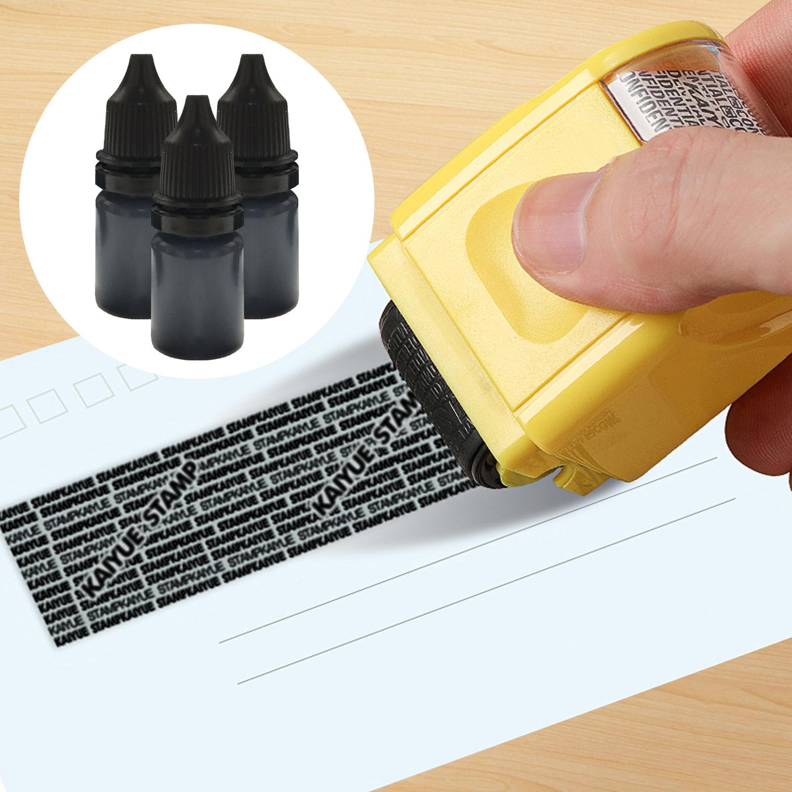 블랙 스탬프 잉크 3개/세트 빠른 건조 개인 정보 보호 - Self Inking Stamp 리뷰 및 가격