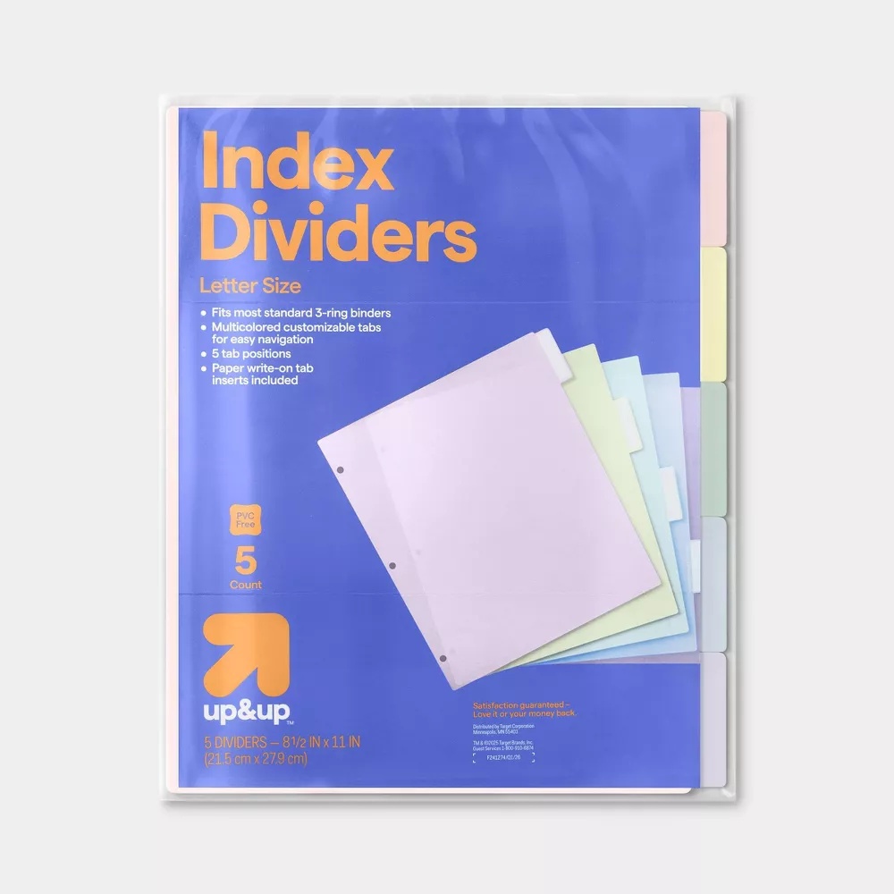 2026년 신제품 5팩 멀티컬러 인덱스 디바이더 레터  - Index Tab Divider 리뷰 및 가격