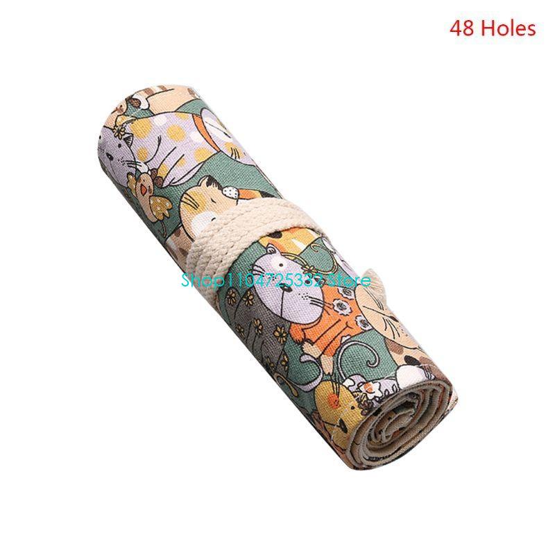 P5EA 만화 고양이 12/24/36/48/72 구멍  - Pen Pouch Roll 리뷰 및 가격