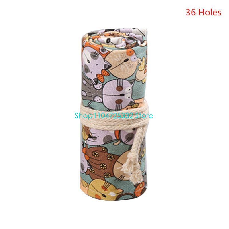 P5EA 만화 고양이 12/24/36/48/72 구멍  - Pen Pouch Roll 리뷰 및 가격