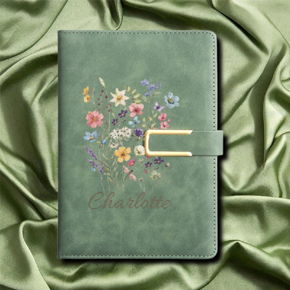 A5 플로럴 모노그램 맞춤 이름 인조가죽 하드커버 저널 - Journal Leather Hardcover 리뷰 및 가격