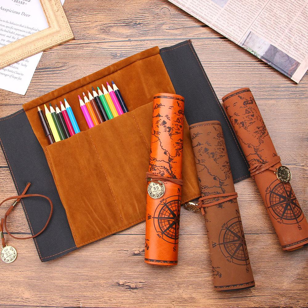 유니크 레트로 럭셔리 보물지도 롤 케이스 가방 파우치  - Pen Pouch Roll 리뷰 및 가격