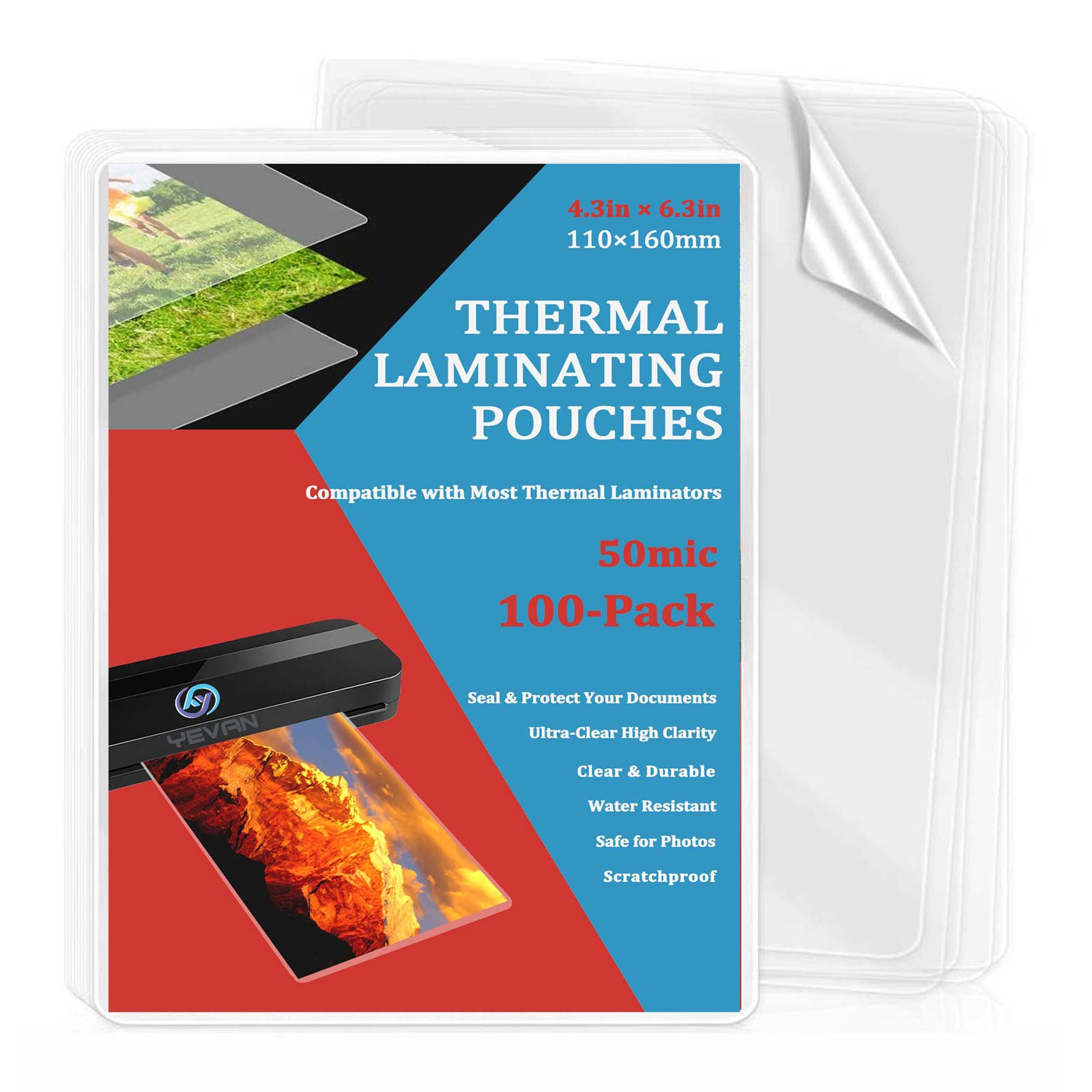 100매 4.3×6.3인치 열 라미네이팅 파우치, 투명 - Document Laminator Pouch 리뷰 및 가격