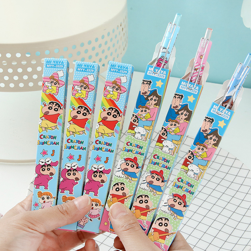 6Pcs 만화 크레용 신짱 젤 펜 절묘한 블라인드 박스 - Stationery Supplier 리뷰 및 가격
