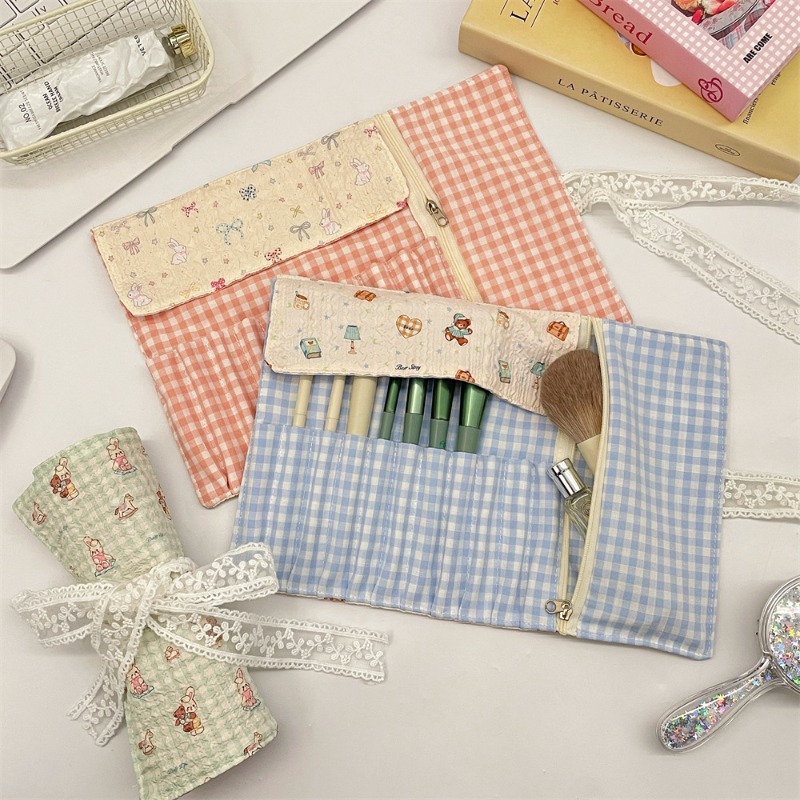 귀여운 만화 캐릭터 엠보싱 연필 롤백 휴대용 여행용 수 - Pen Pouch Roll 리뷰 및 가격