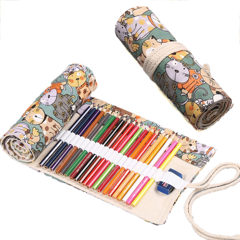 창의적인 소년 소녀 귀여운 고양이 롤 대용량 학용품 필 - Pen Pouch Roll 리뷰 및 가격